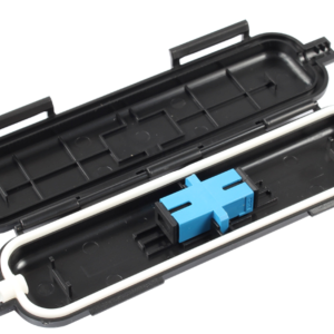 Caja de Empalme 1FO tipo flat drop para un acoplador SC SX, vacia uso exterior, color negro