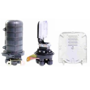 Caja de Empalme, 4 BOCAS REDONDAS, CAPACIDAD HASTA 48FO, INCLUYE 1 CASSETTE DE 12FO, CIERRE MECÁNICO.