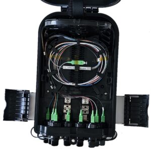 Caja de distribucion Precon, 8 puertos, IP65- Adaptador Negro HW - Splitter 1x8 SC/APC